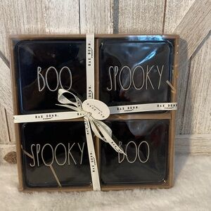 Rae Dunn Black 'Boo' and 'Spooky' Coasters
